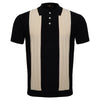 Men's Retro-Inspired Knitted Polo Shirt BLACK/WHITE