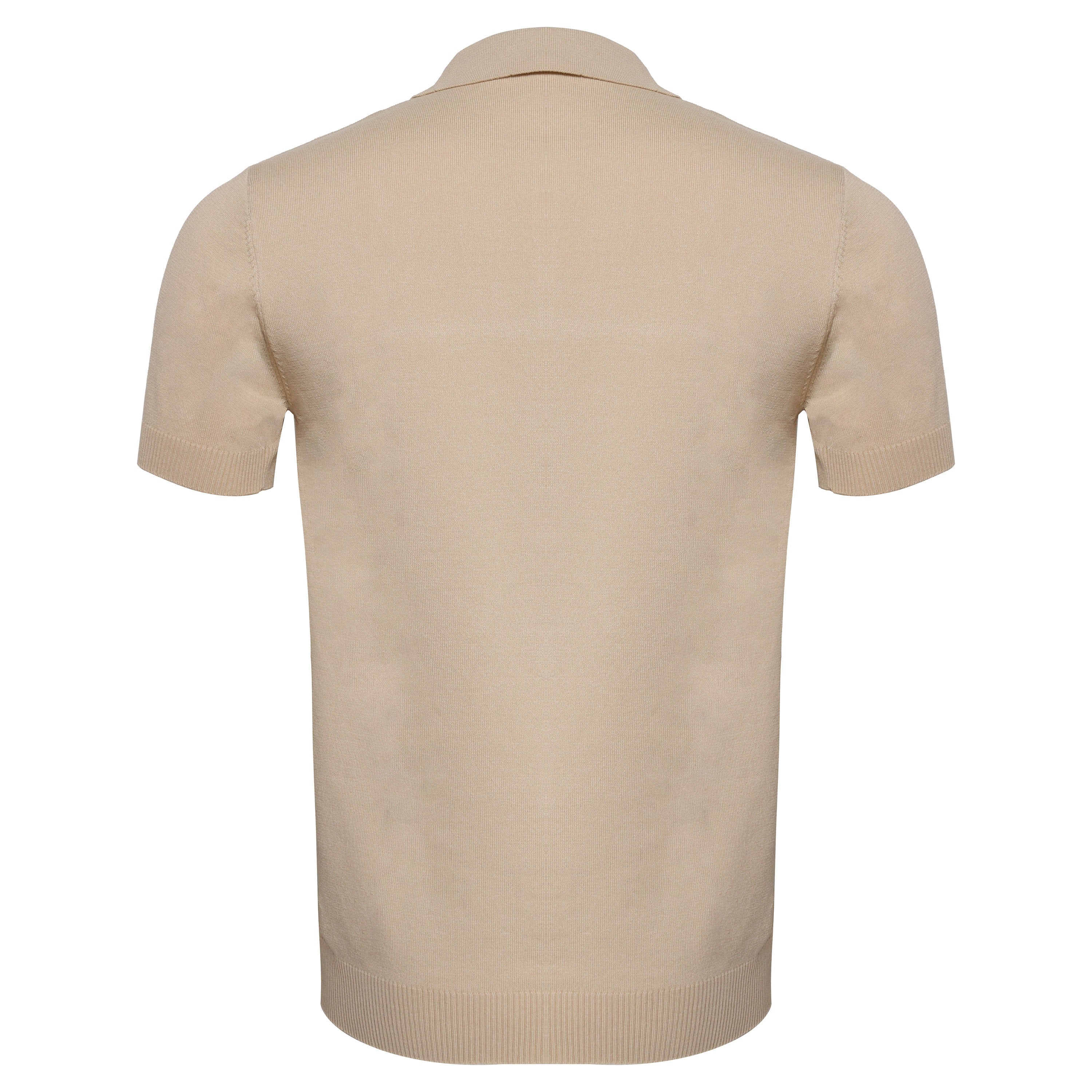 Men's Retro-Inspired Knitted Polo Shirt IVORY/NAVY