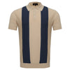 Men's Retro-Inspired Knitted Polo Shirt IVORY/NAVY