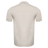 Men's Retro-Inspired Knitted Polo Shirt WHITE/NAVY