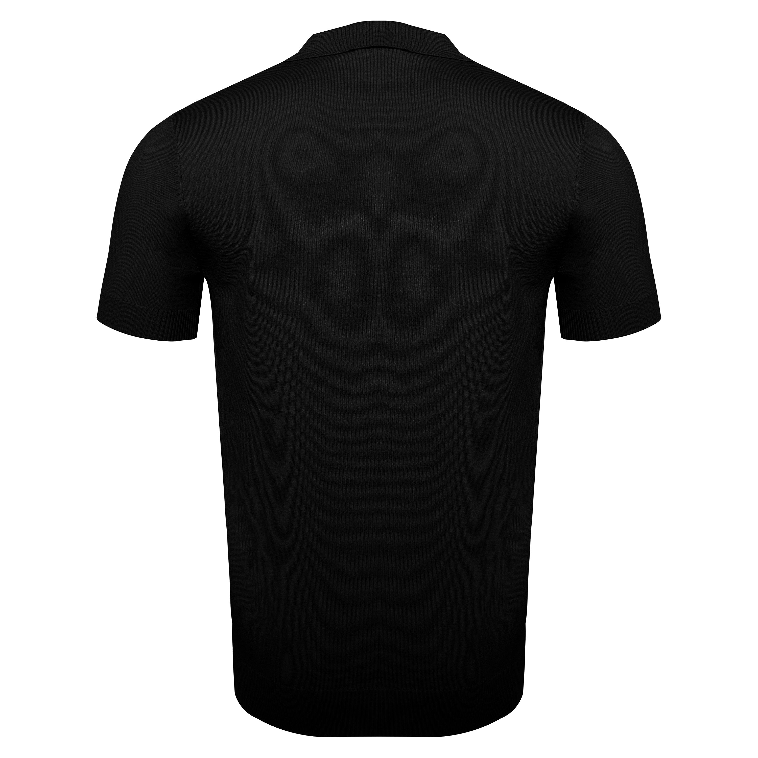 LuxeKnit Polo BLACK
