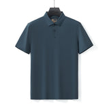Barocco Grid Texture Stitchless Men's Polo - Petrol