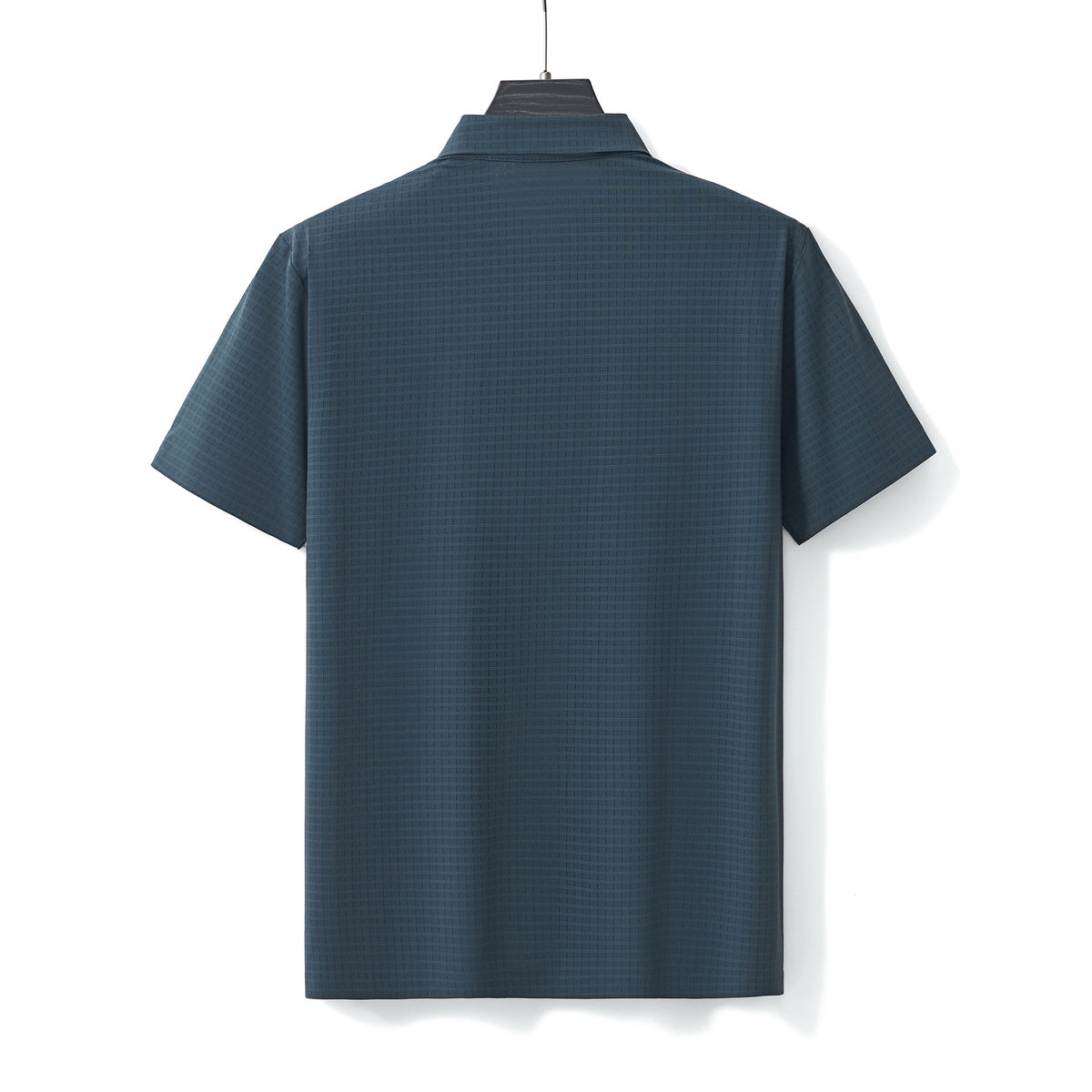 Barocco Grid Texture Stitchless Men's Polo - Petrol