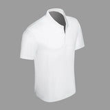 Barocco Shadow Plaid Stitchless Men's Polo - White