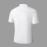 Barocco Shadow Plaid Stitchless Men's Polo - White
