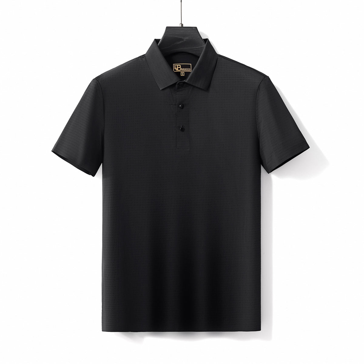 Barocco Helix Stitchless Men's Polo - Black
