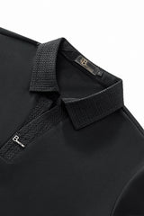 Stride Contrast Collar Polo BLACK