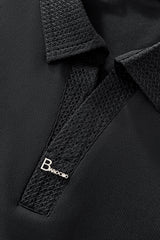 Stride Contrast Collar Polo BLACK