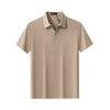 Barocco Stride Contrast Collar Men's Polo - Khaki