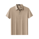 Barocco Stride Contrast Collar Men's Polo - Khaki