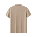 Barocco Stride Contrast Collar Men's Polo - Khaki