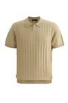 The Portofino Textured Knit Polo KHAKI