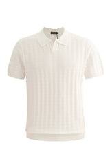 The Portofino Textured Knit Polo WHITE