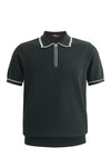Riviera Contrast Trim Knit Polo BLACK
