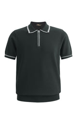 Riviera Contrast Trim Knit Polo BLACK
