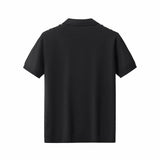 Retro Stripe Zip Polo BLACK/KHAKI