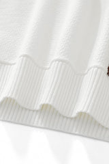 Retro Stripe Zip Polo WHITE/KHAKI