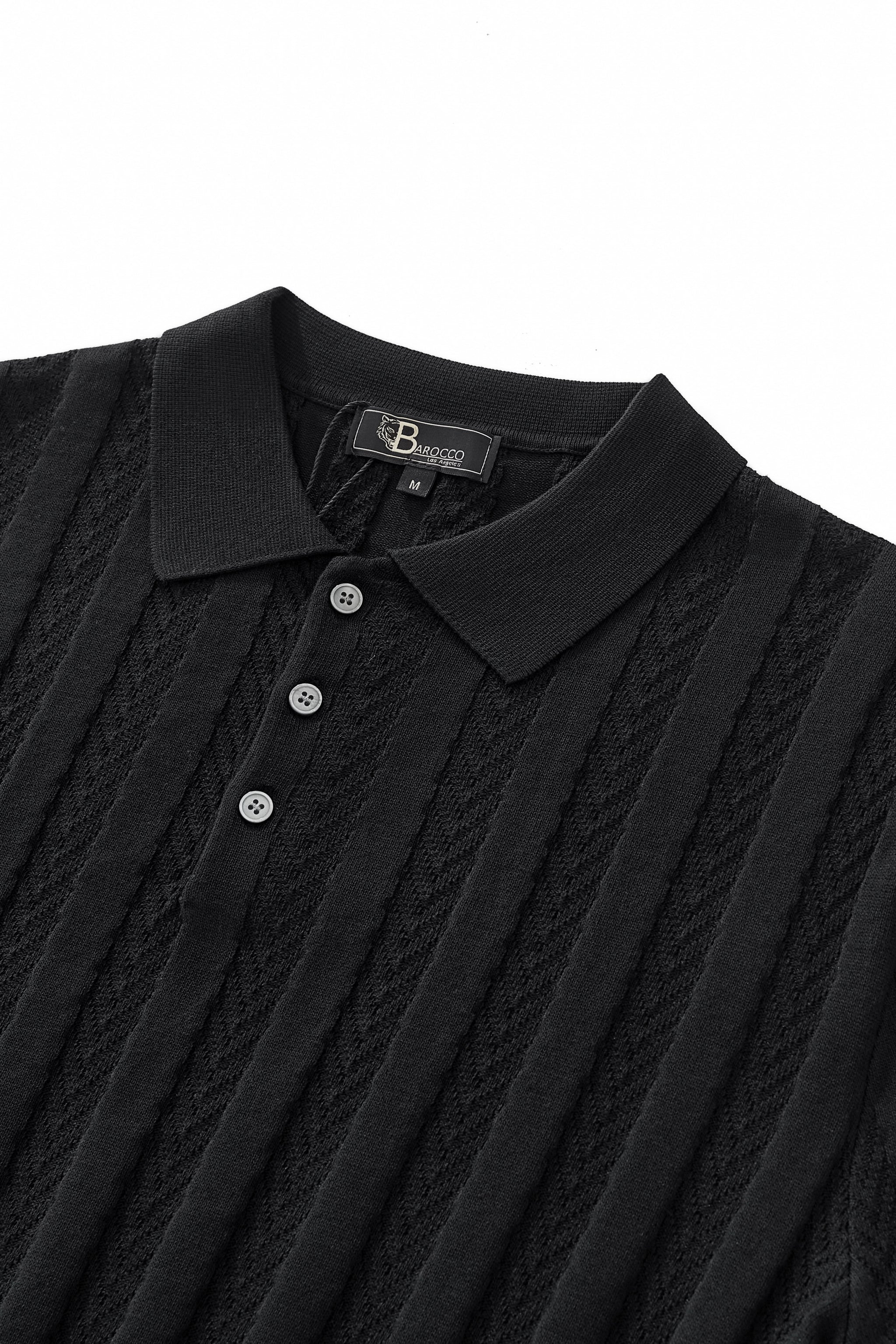 MetroLine Button Polo BLACK