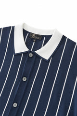 ModStripe Knit Shirt NAVY/WHITE
