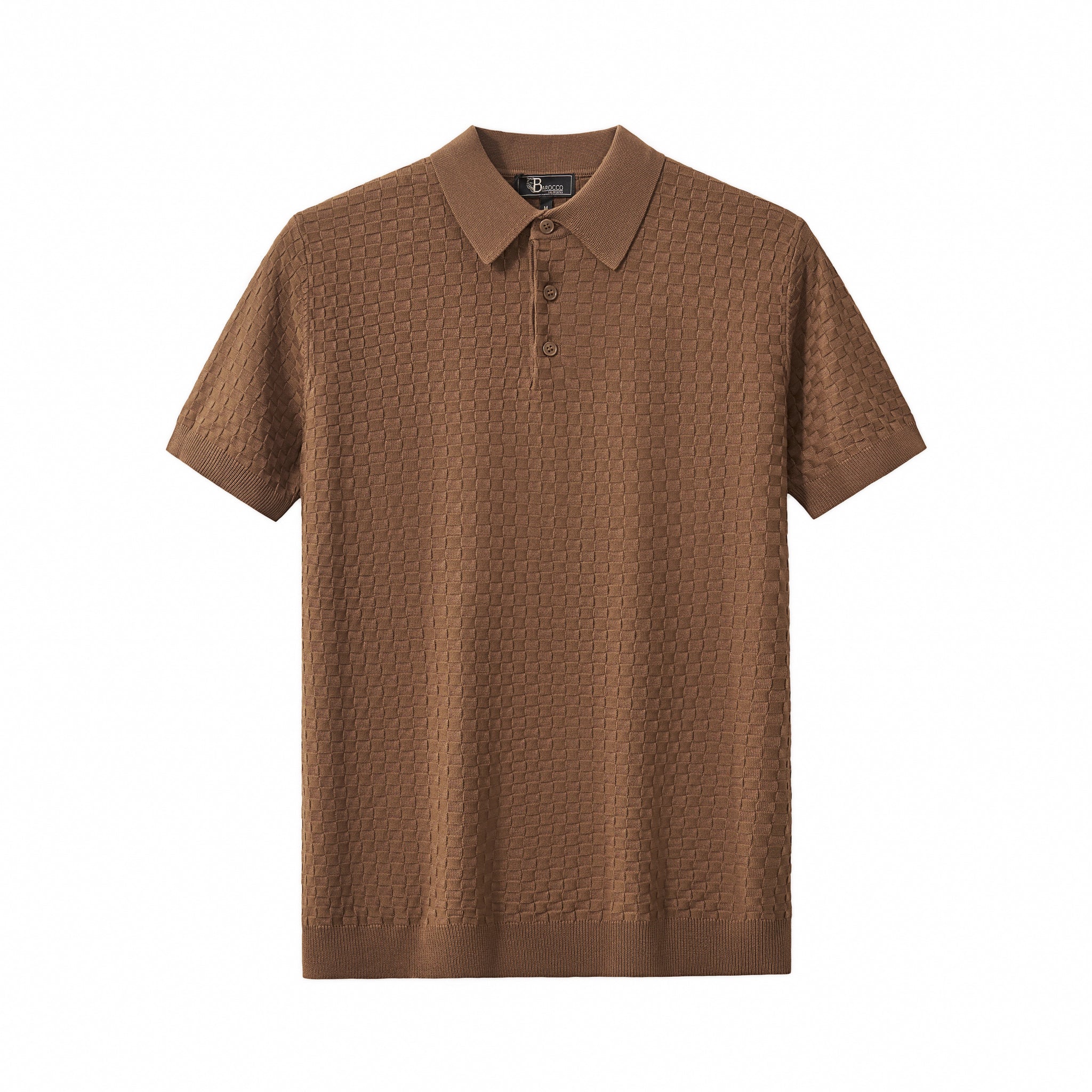 PrimeKnit Button Polo COFFEE