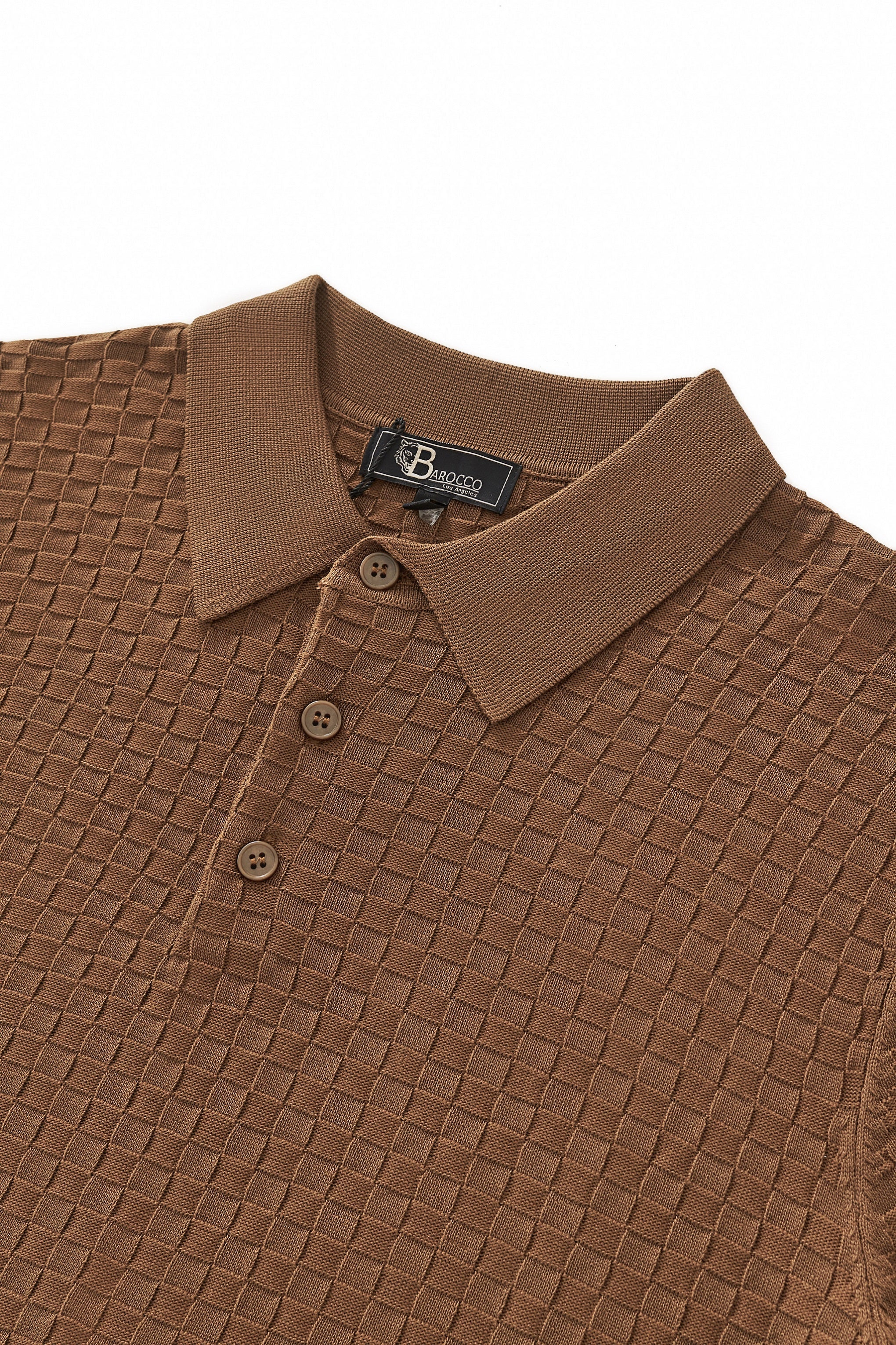 PrimeKnit Button Polo COFFEE