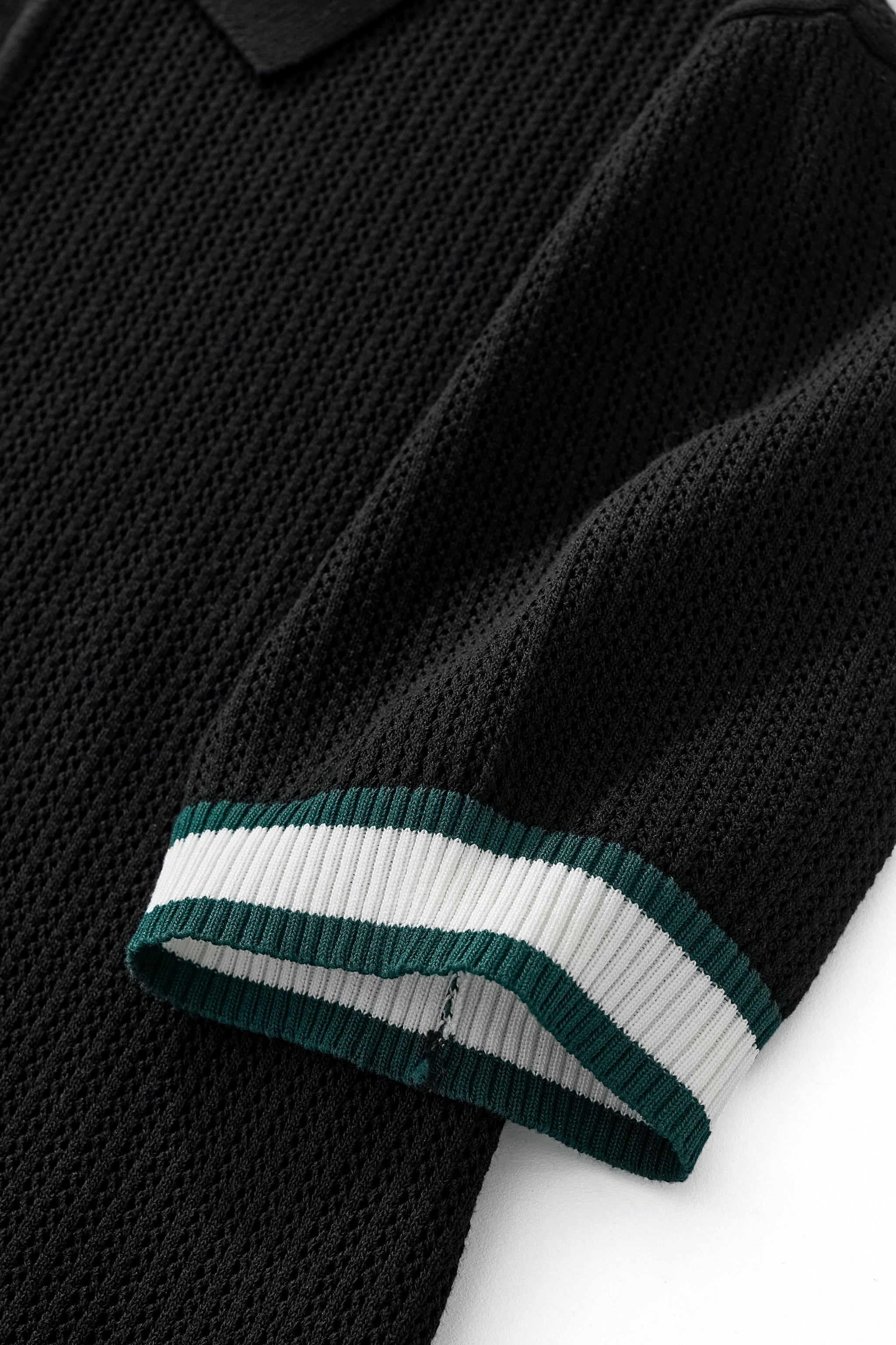 EdgeTrim Mesh Polo BLACK