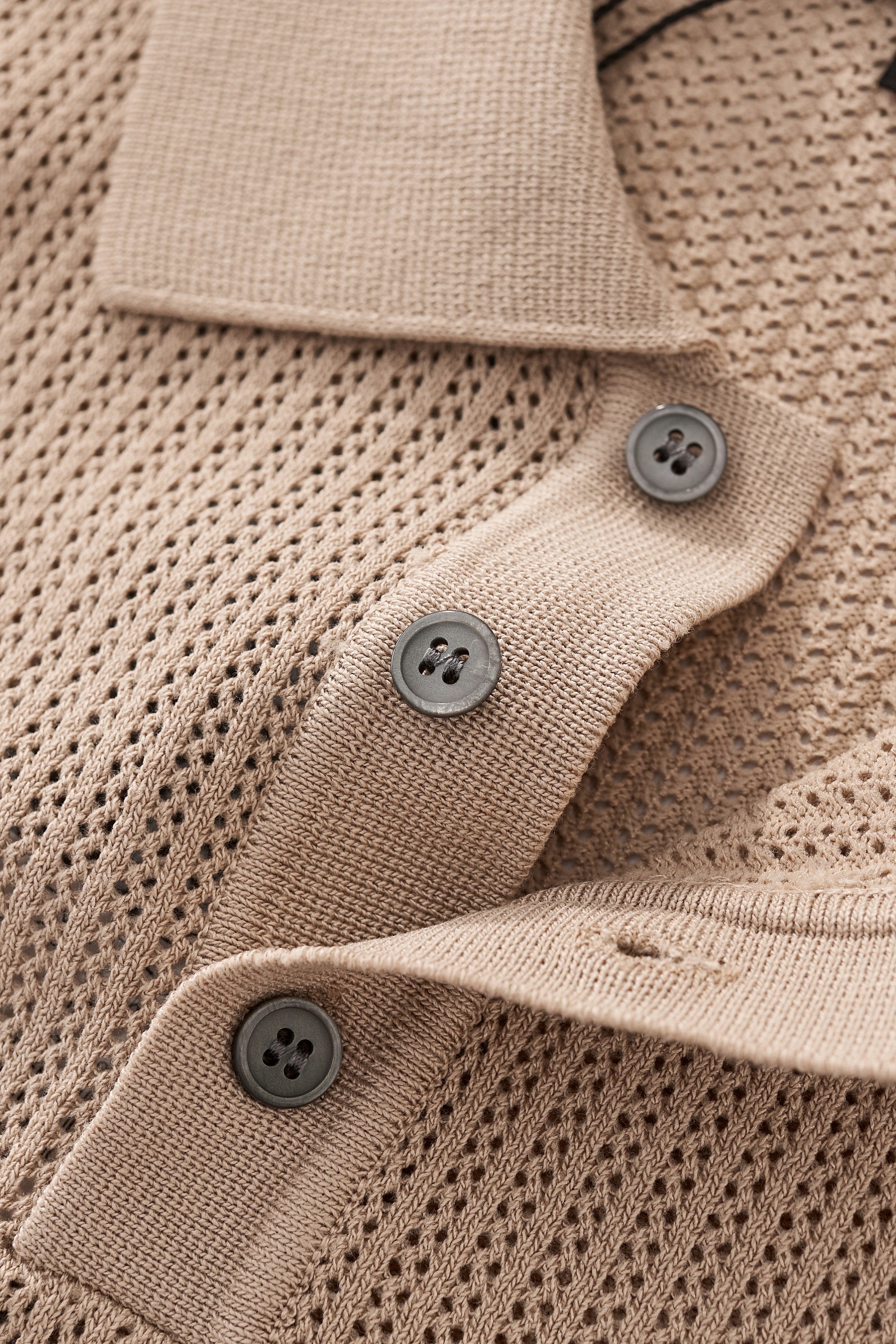 EdgeTrim Mesh Polo KHAKI