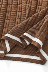 Barocco Textura Men's Knit Polo - Coffee