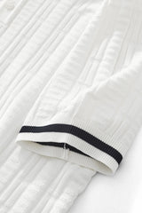 Barocco Textura Men's Knit Polo - Ivory