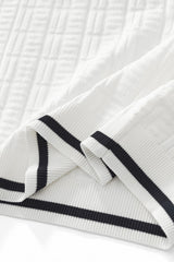 Barocco Textura Men's Knit Polo - Ivory