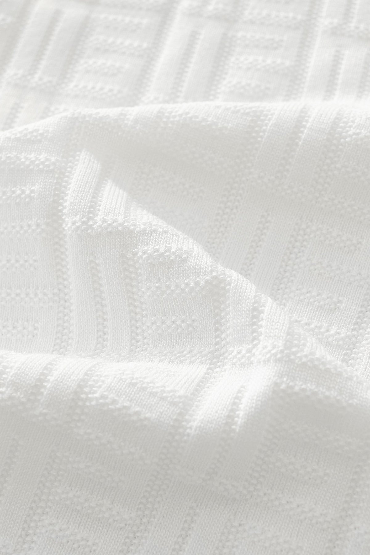 Barocco Textura Men's Knit Polo - Ivory