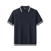 Barocco Textura Men's Knit Polo - Navy