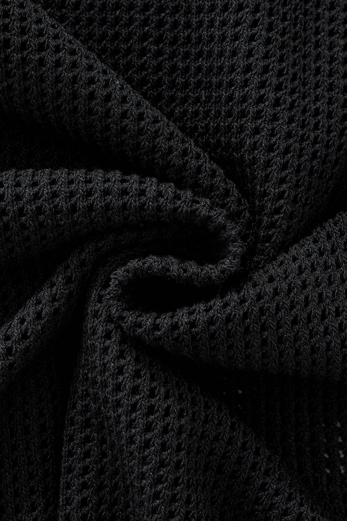 Barocco Ventura Mesh Knit Men's Long Sleeve Shirt - Black