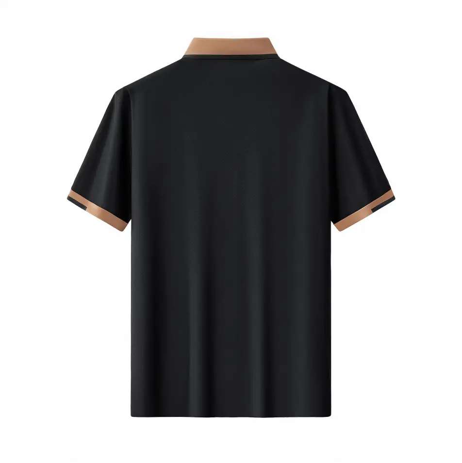 El Baron Contrast Trim Men's Performance Polo - Black