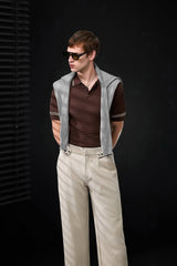 Kingsley Side-Tab Trousers TAUPE