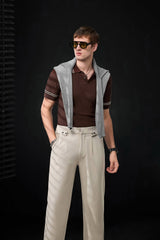 Kingsley Side-Tab Trousers TAUPE