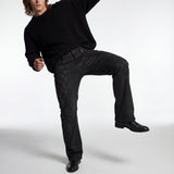 Regalia Medallion Print Denim Pant BLACK