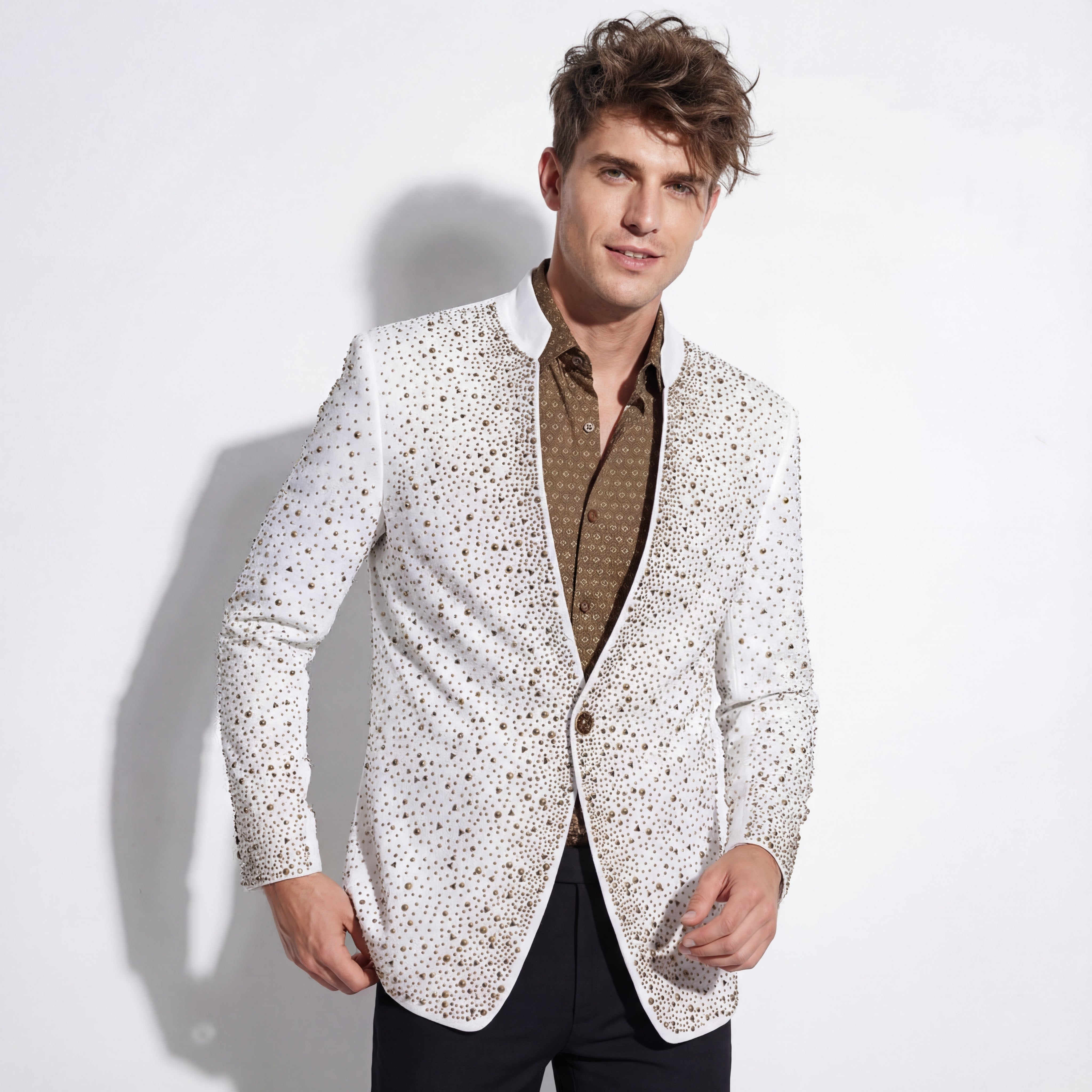 Culture Couture Embellished Blazer – Red Carpet Edition WHITE/GOLD