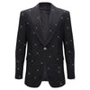 Elegant Black Blazer with Sparkling Embellishments BLACK/BLACK