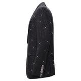 Elegant Black Blazer with Sparkling Embellishments BLACK/BLACK