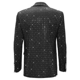 Elegant Blazer with Sparkling Embellishments BLACK/SILVER