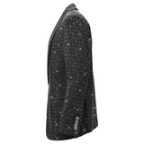 Elegant Blazer with Sparkling Embellishments BLACK/SILVER