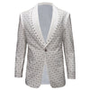 Elegant Blazer with Sparkling Embellishments WHITE/GOLD
