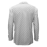 Elegant Blazer with Sparkling Embellishments WHITE/SILVER