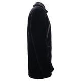 Faux Fur Collar Velvet Jacket BLACK