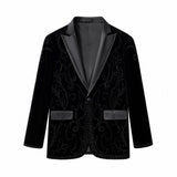 Barocco Valent Noir Men's Velvet Blazer - Black