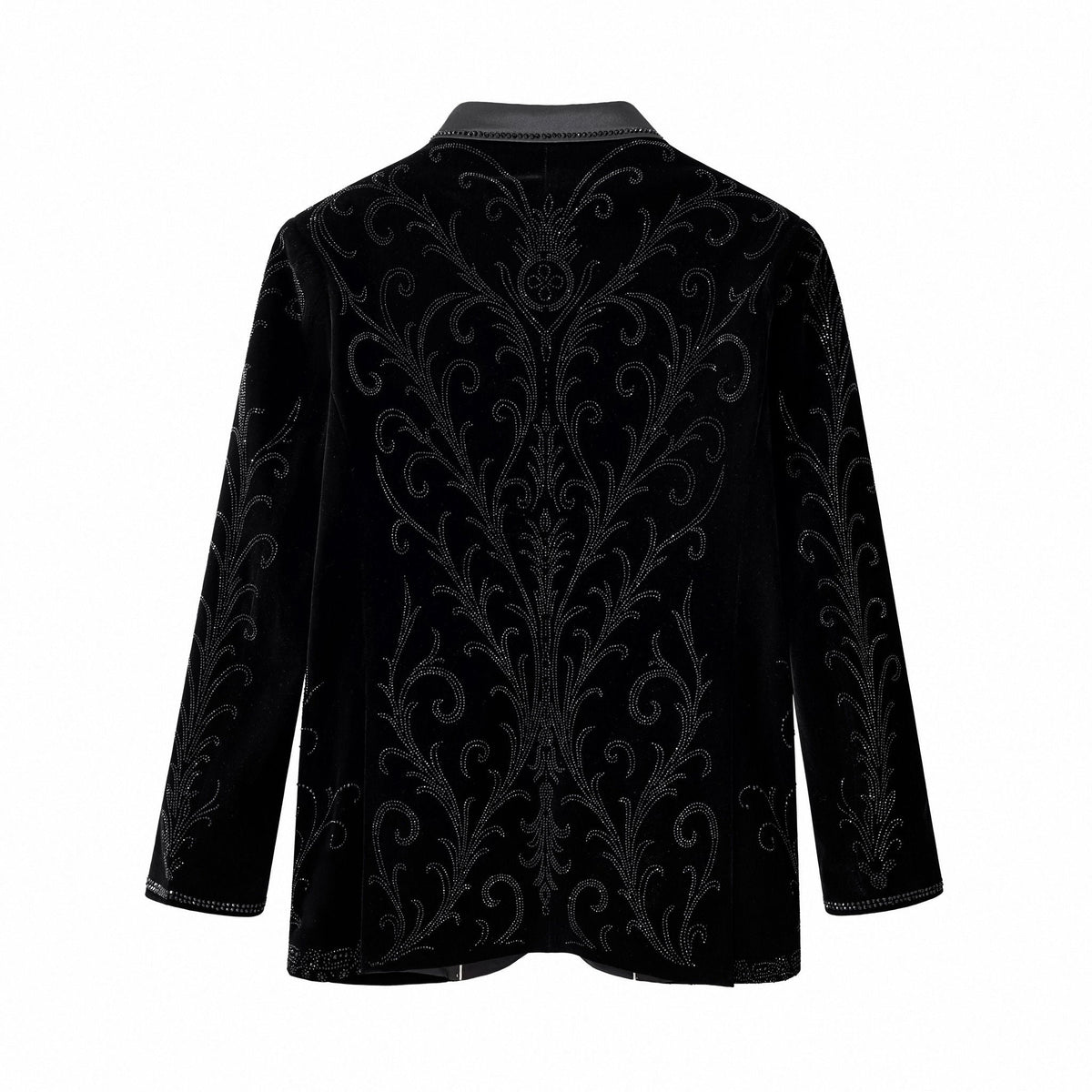 Barocco Valent Noir Men's Velvet Blazer - Black