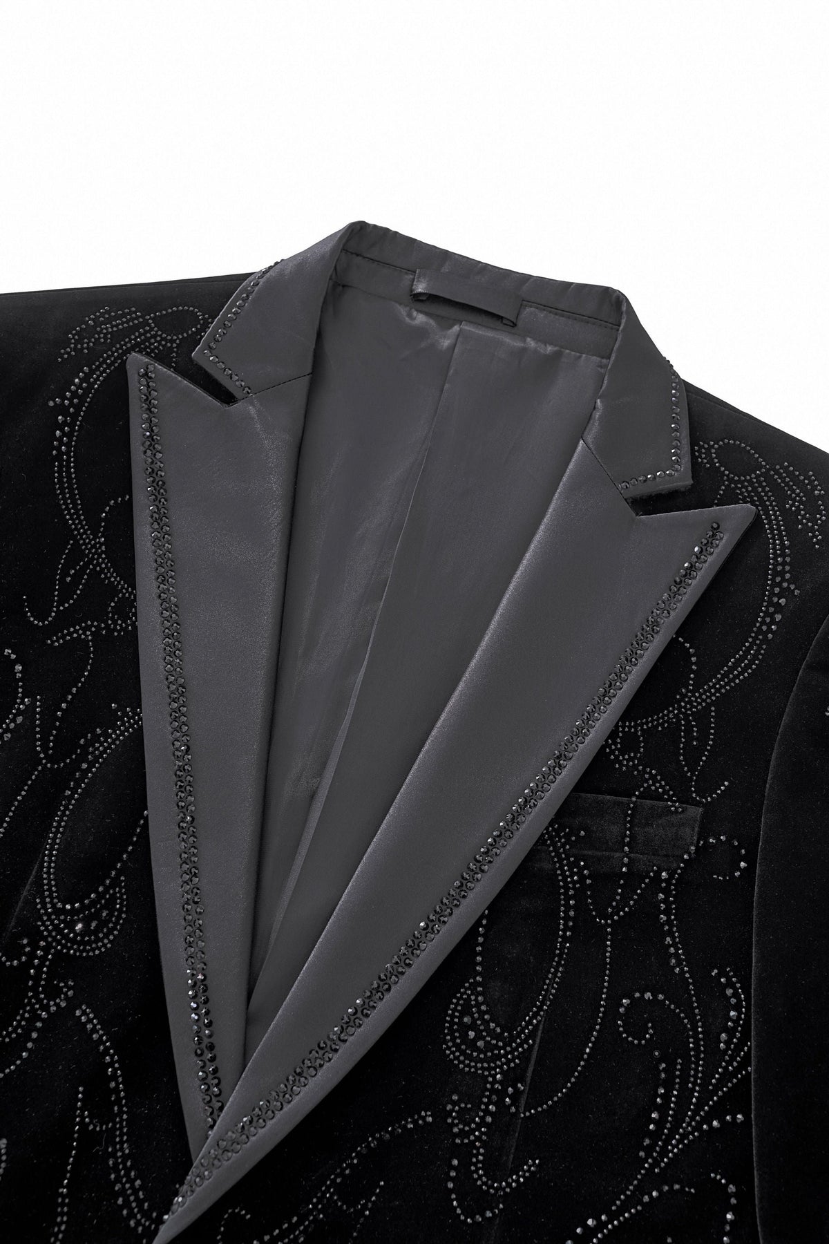 Barocco Valent Noir Men's Velvet Blazer - Black