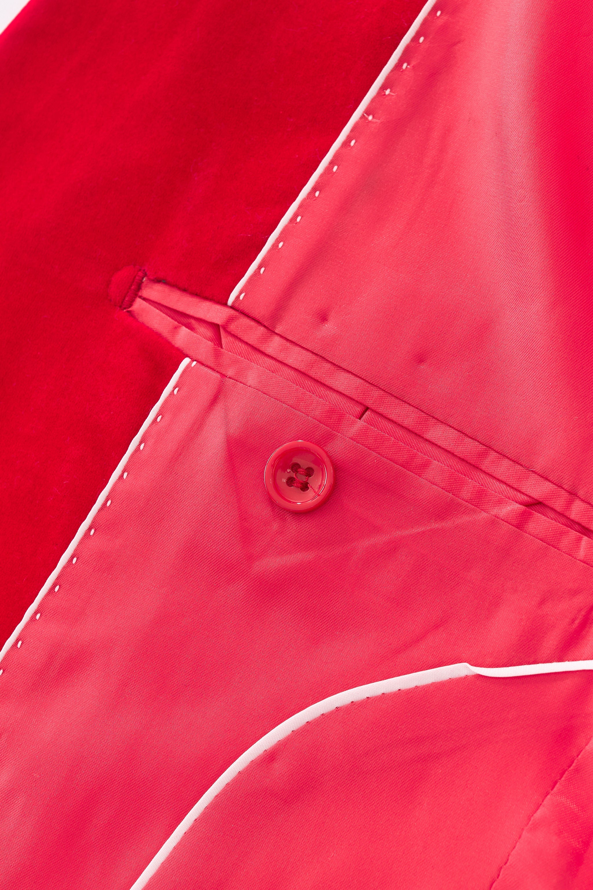 Valent Velvet Blazer RED