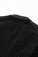 Regal Cascades Embellished Velvet Blazer BLACK/BLACK